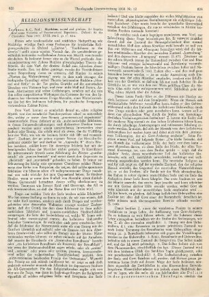 825-827 [Rezension] Zaehner, Robert C., Mysticism sacred and profane