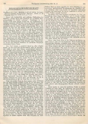 825-827 [Rezension] Zaehner, Robert C., Mysticism sacred and profane