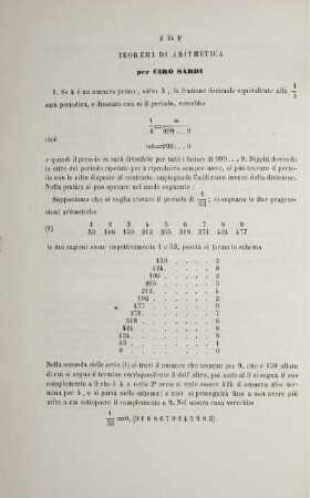 Teoremi di aritmetica.