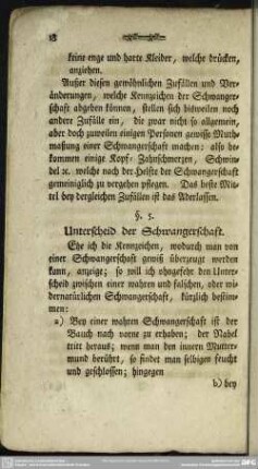 §. 5. Unterscheid der Schwangerschaft