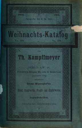 Bücher-Verzeichniss. 339. 1892