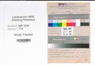 Entnazifizierung Friedrich Arnold , geb. 12.10.1898 (Betriebsfuehrer)