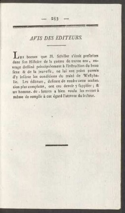 Avis Des Editeurs.