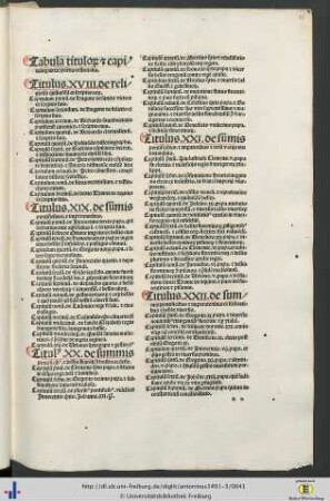 Tabula titulorum et capitulorum tercie partis historialis.