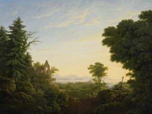 Morgenlandschaft mit gotischer Ruine