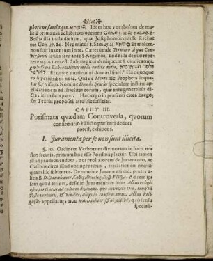 Caput III. Porismata quædam Controversa, quorum confirmatio e Dicto præsenti deduci potest, exhibens.