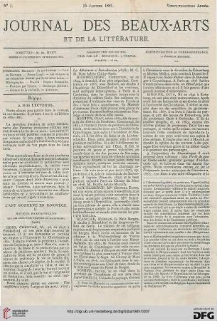Nr. 1 (15 Janvier 1881)