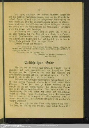 Trübseliges Ende