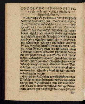 Conclusio Praemonitionis obiter diluens Axioma ...