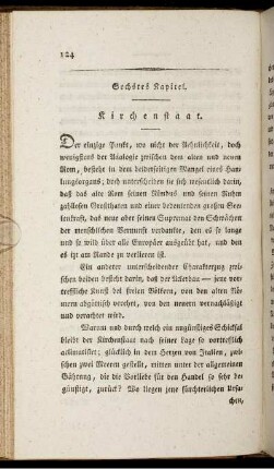 Sechstes Kapitel. Kirchenstaat.