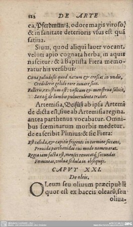 CAPUT XXI. De oleis.