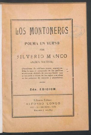 Los montoneros : poema en verso
