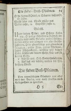 Die sieben Buß-Psalmen.