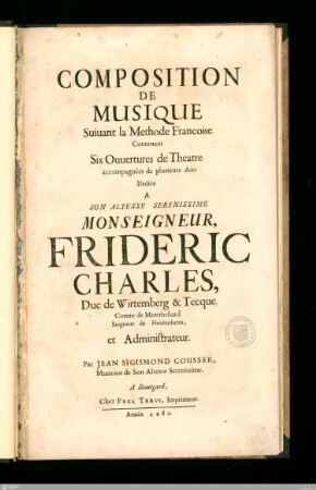 COMPOSITION / DE / MUSIQUE / Suiuant la Methode Francoise ...