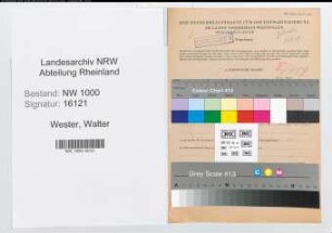 Entnazifizierung Walter Wester, geb. 24.08.1916 (Volontaer)