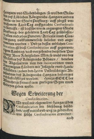 Wegen der Erweiterung der Confoederation.