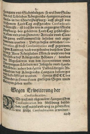 Wegen der Erweiterung der Confoederation.