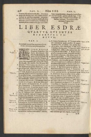 Liber Esdrae Qvartvs, Qvi Inter Apocrypha Ponitvr.