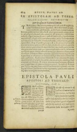 Epistola Pauli Apostoli Ad Thessalonicenses