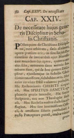 Cap. XXIV. De necessitate hujus generis Disciplinae in Scholis Christianis
