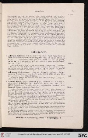 Inkunabeln (Nr. 8 - 49)