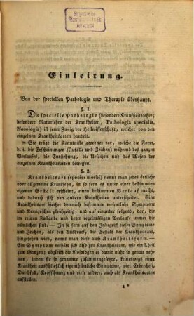 Handbuch der speciellen medicinischen Pathologie und Therapie : für akademische Vorlesungen. 1