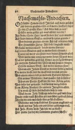 Nachtmahls-Andachten.