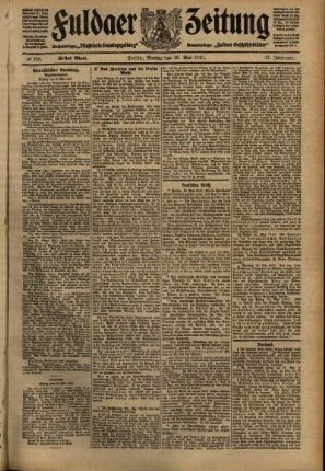 Erste Ausgabe vom Montag, den 30. Mai 1910.