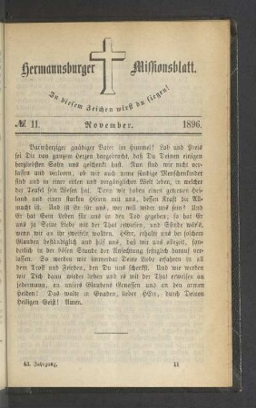 N° 11. November. 1896
