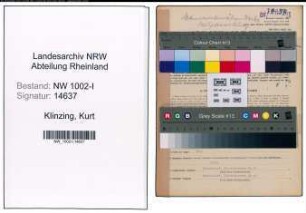 Entnazifizierung Kurt Klinzing, geb. 23.08.1903 (Kaufm.Angest.)