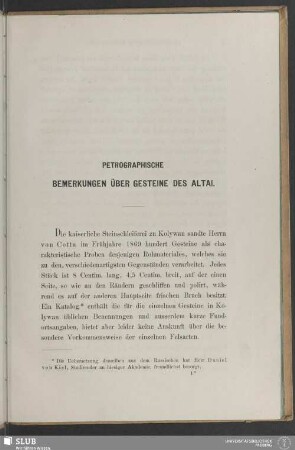 Petrographische Bemerkungen über Gesteine des Altai