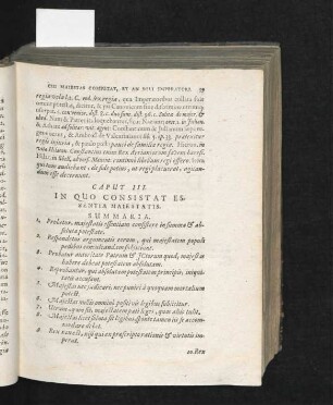 Caput III. In qou consistat essentia maiestatis.