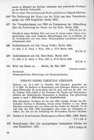 Johann Georg Christian Lehmann.