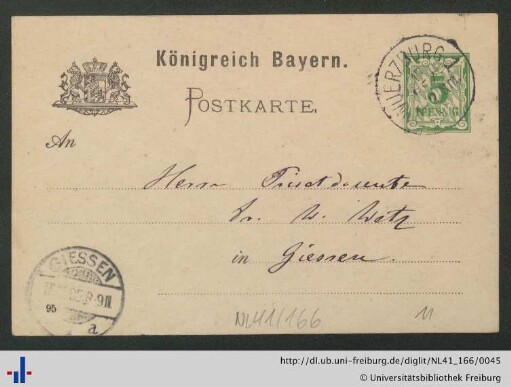 Postkarte, 17.12.1895