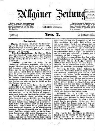 Allgäuer Zeitung. 1863,1/6 = Jg. 16