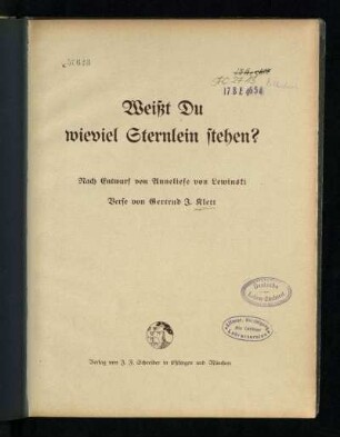 Weißt du wieviel Sternlein stehen?