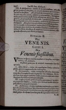 Titulus II. De Venenis