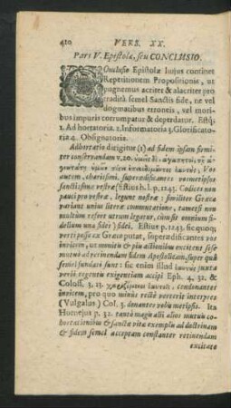 Pars V. Epistolae, seu Conclusio.