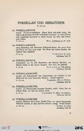 Porzellan und Miniaturen (Nr. 237-276)
