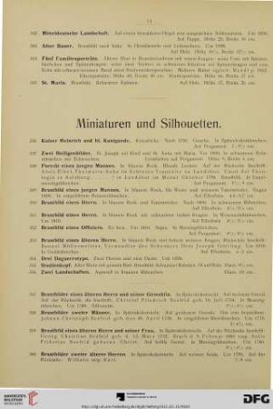 Miniaturen und Silhouetten (Nr. 346-391)