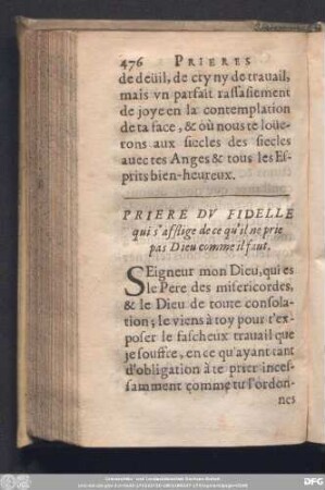 Priere Du Fidelle qui s'afflige de ce qu'il ne prie pas Dieu comme il faut.