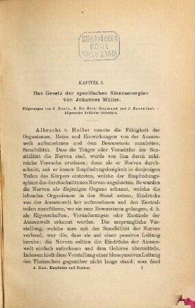 Empfinden und Denken : eine physiologische Untersuchung über die Natur des menschlichen Verstandes