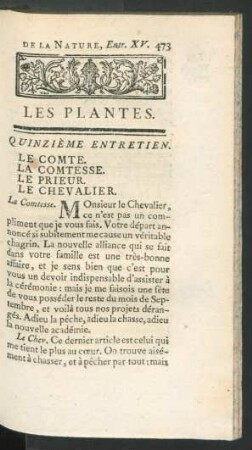 Quinzième entretien. Les Plantes.