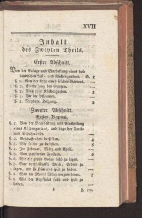 Inhalt des Zweyten Theils