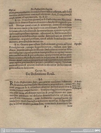 Caput V. De Definitione Reali.