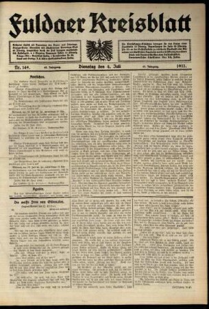 Ausgabe vom Dienstag, den 04. Juli 1911.