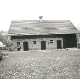 Altzauche. Forsthaus "Schützenhaus" (um 1900). Hoffront der Stallscheune