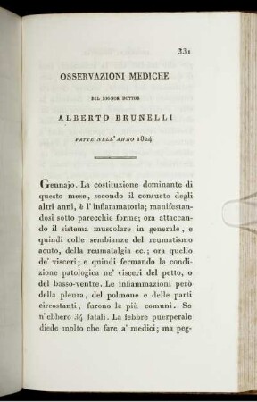 Osservazioni Mediche