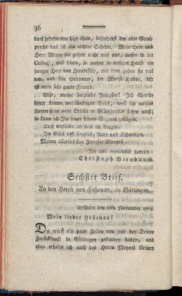 Sechster Brief. - Zehnter Brief.