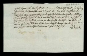 Brief von Johann Konrad Deinet an Rudolf Erich Raspe
